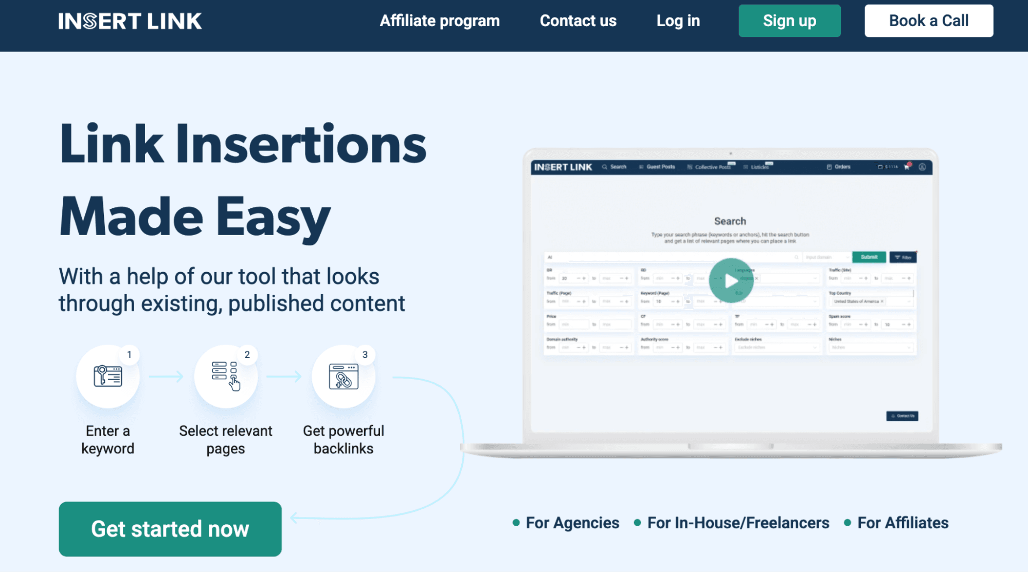 INSERT.LINK website homepage